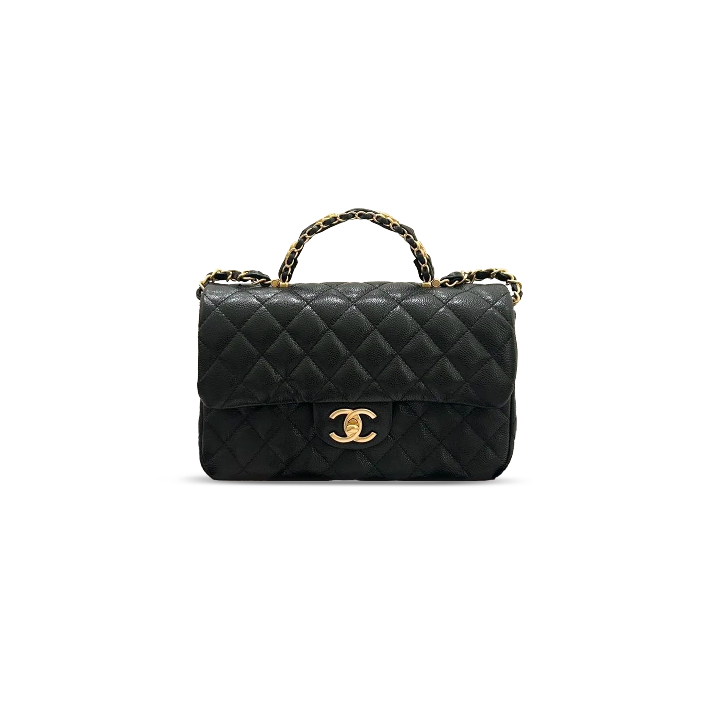 CHANEL 25B MINI CLASSIC BAG GRAINED CALFSKIN AS2431 (22.5*13.5*6cm)